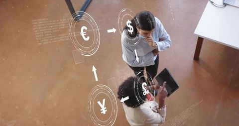 Executives Analyzing Financial Data in Modern Office Setting