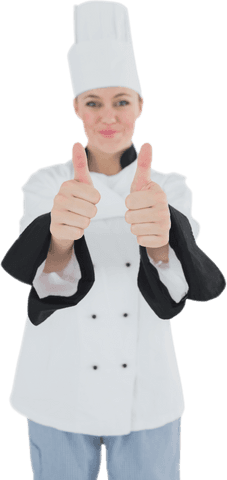 female chef showing double thumbs up transparent background - Download Free Stock Videos Pikwizard.com
