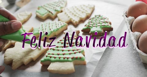 Decorating Christmas Cookies with Festive Message - Download Free Stock Images Pikwizard.com