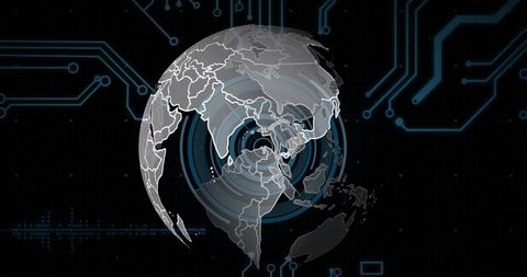 abstract digital globe with circuit and data visualization - Download Free Stock Images Pikwizard.com