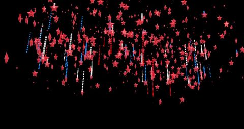 Red Stars with Blue White Fireworks on Black Background - Download Free Stock Images Pikwizard.com
