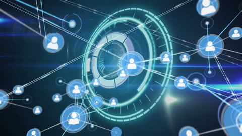 Futuristic Global Technology Network Connections Concept