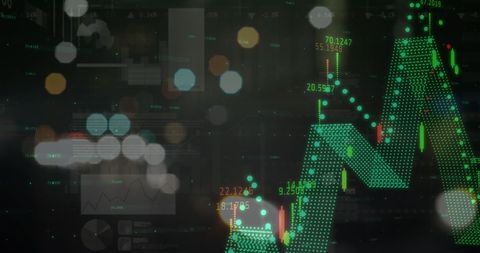 Futuristic Financial Data and City Lights Overlay - Download Free Stock Images Pikwizard.com