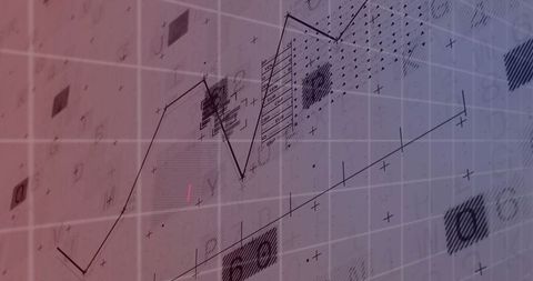 Futuristic analytics interface on gradient digital screen