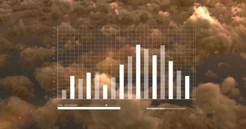 digital data visualization bar chart over cloudy sky - Download Free Stock Images Pikwizard.com