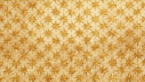 Featuring tessellated gold eight-pointed star rosette wall panels with embossed metallic finish