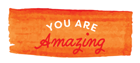 You are amazing quote on orange transparent background