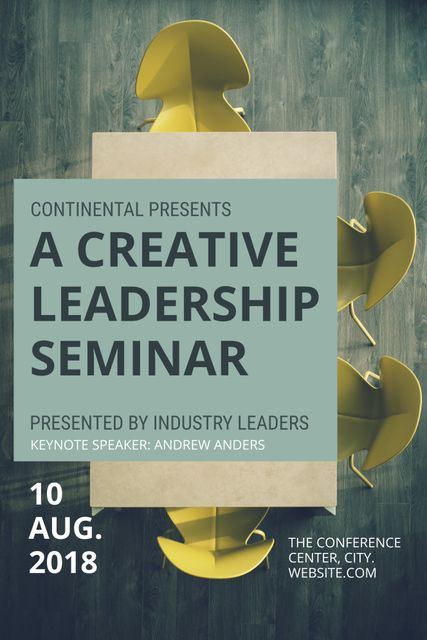 Creative Leadership Seminar Poster with Puzzle Chair Symbolism - Download Free Stock Templates Pikwizard.com