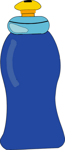 Blue Detergent Bottle with Yellow Cap on Transparent Background