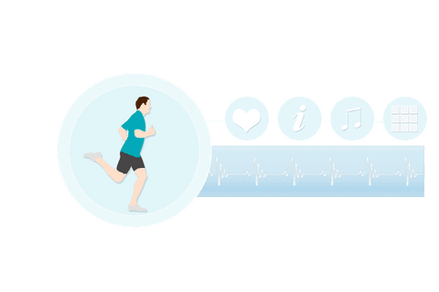 transparent fitness tracker with running man and heart icons - Download Free Stock Videos Pikwizard.com