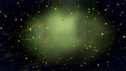 Abstract Digital Theme With Colorful Confetti Particle Animation