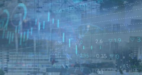 Abstract Financial Data Over Modern Cityscape - Download Free Stock Images Pikwizard.com