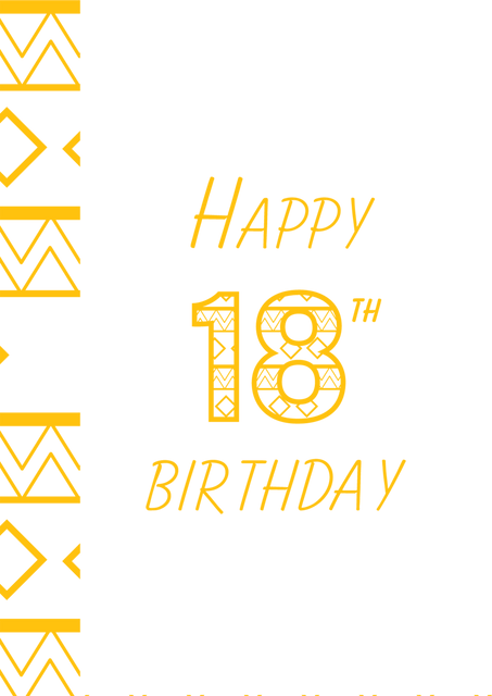 Fun Happy 18th Birthday Text with Yellow Typography on Transparent Background - Download Free Stock Videos Pikwizard.com