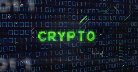 Digital Binary Code with CRYPTO Text Highlight - Download Free Stock Images Pikwizard.com