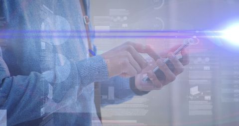Person Using Smartphone with Financial Technology Overlay - Download Free Stock Images Pikwizard.com