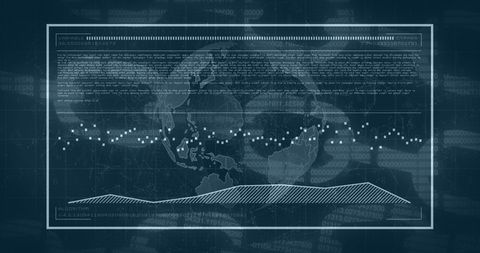 Advanced Data Processing Concept on Global Map Background - Download Free Stock Images Pikwizard.com
