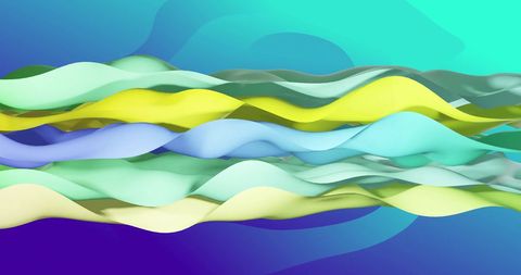 abstract waves in a variety of soft pastel colors flow smoothly over a teal and blue gradient background, creating a sense of dynamic movement. this captivating artwork is perfect for modern design and decoration, suitable for websites, digital backgrounds, presentations, or artistic prints.
