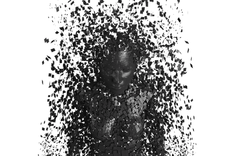 crumbling digital human silhouette on transparent background - Download Free Stock Videos Pikwizard.com