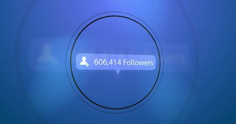 Social Media Follower Count Concept on Blue Background - Download Free Stock Images Pikwizard.com