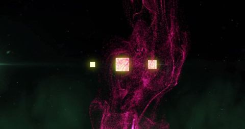Abstract Pink Particles and Glowing Squares in Dark Space - Download Free Stock Images Pikwizard.com