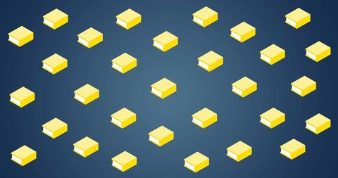 Geometric Pattern of Yellow Books on Dark Blue Background - Download Free Stock Images Pikwizard.com