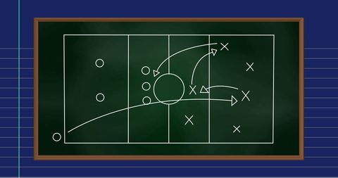 Chalkboard Sports Strategy with Detailed Tactics for Game Planning