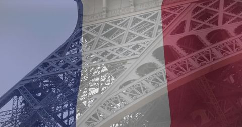 French Flag Superimposed on Eiffel Tower for National Celebration - Download Free Stock Images Pikwizard.com