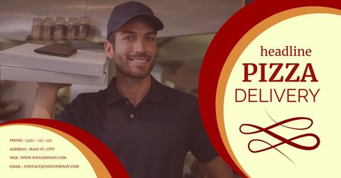 Cheerful Pizza Delivery Person With Warm Service Portrait - Download Free Stock Templates Pikwizard.com