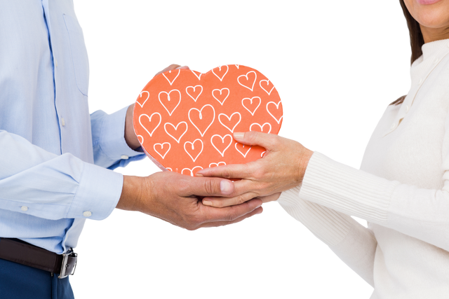 Couple Holding Heart Shaped Gift Against Transparent Background - Download Free Stock Videos Pikwizard.com