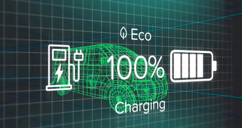 Electric Vehicle Charging Animation with Data Interface