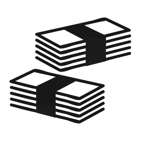 stacks of cash in black on transparent vector illustration - Download Free Stock Videos Pikwizard.com
