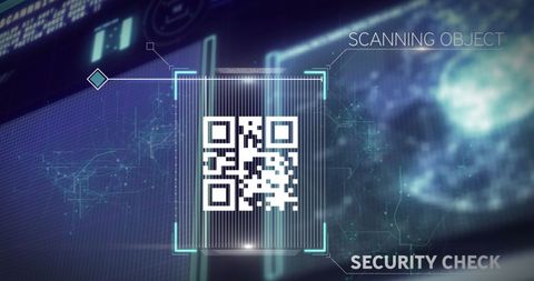 Futuristic QR Code and Digital Security Interface - Download Free Stock Images Pikwizard.com