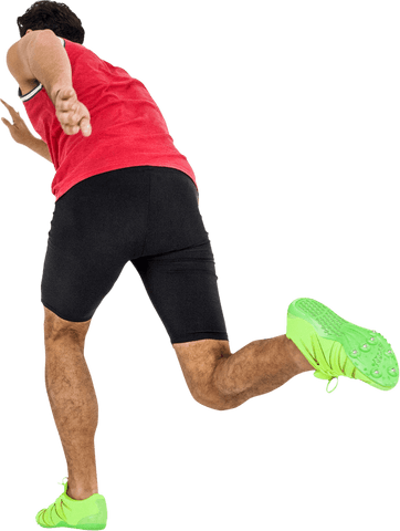 Transparent Male Athlete Sprinting with Vivid Green Spike Shoes - Download Free Stock Videos Pikwizard.com