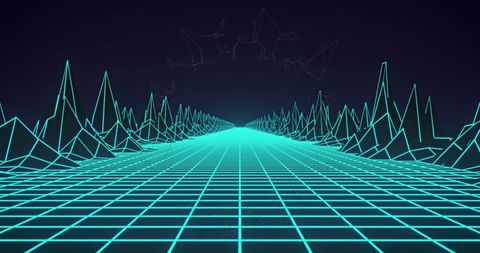 Futuristic Neon Network with 3D Structures on Dark Background - Download Free Stock Images Pikwizard.com