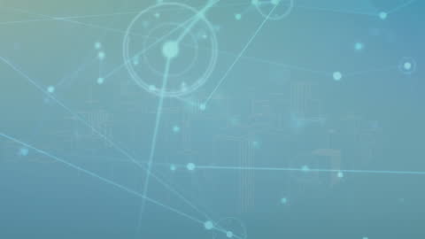 Digital Network in Futuristic Urban Landscape