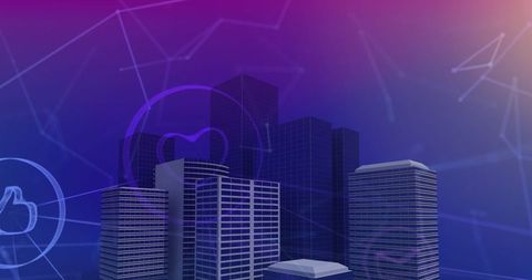 Digital Icons Overlaying Futuristic Cityscape with Global Connections - Download Free Stock Images Pikwizard.com