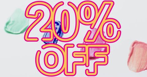 Colorful 20 percent discount promotion
