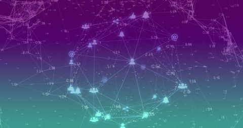 Abstract Digital Network Interface with Icons - Download Free Stock Images Pikwizard.com
