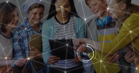 Schoolchildren Engaging with Digital Technology Network