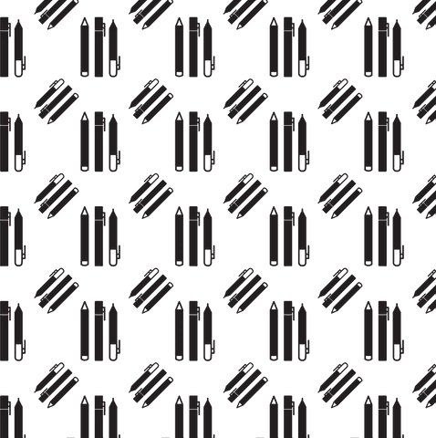 black pens and pencils repetitive pattern on transparent background - Download Free Stock Videos Pikwizard.com