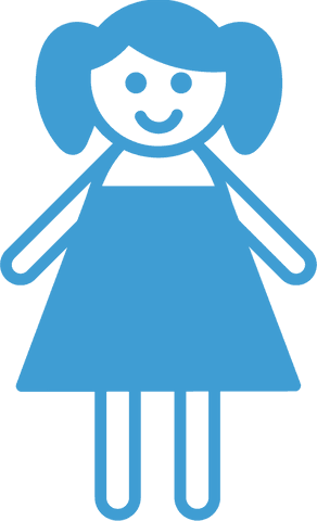 Transparent Cartoon Smiling Girl in Blue Dress Illustration - Download Free Stock Videos Pikwizard.com