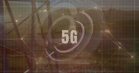 5G Technology with Digital Network Connections and Abstract Background