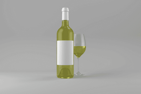 transparent wine bottle and glass with white label set - Download Free Stock Videos Pikwizard.com