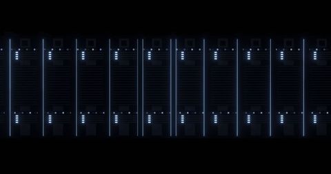 Digital Servers with Blue Neon Lights for Data Processing - Download Free Stock Images Pikwizard.com