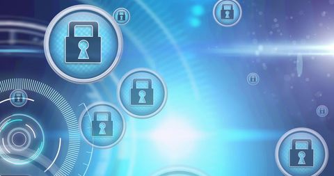 Conceptual Network Security Icons in Digital Interface - Download Free Stock Images Pikwizard.com