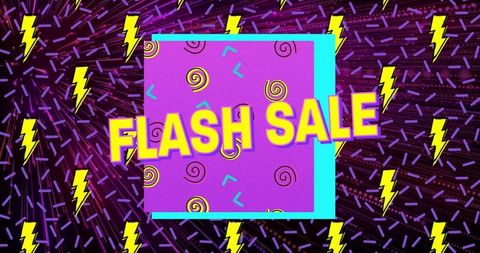 Vibrant flash sale poster with geometric elements