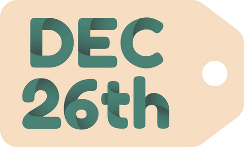 December 26 discount tag transparent background vector