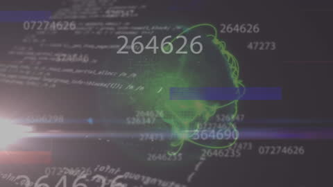 Glitch Effect with Numbers and Code Overlay Motion
