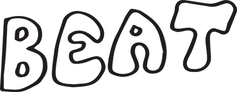 Bold beat text art on transparent background