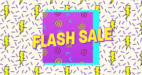 Flash Sale Banner with Pop Art Style Pattern